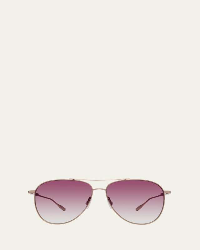 Trask Rose Gold Titanium Aviator Sunglasses
